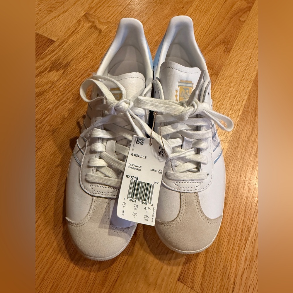 Adidas Gazelle Argentina White/Blue Size 8 EU 41 1/3 - Picture 4 of 13